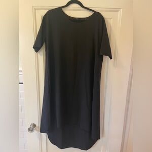 Black Short Sleeve High-Low Dress by Cos